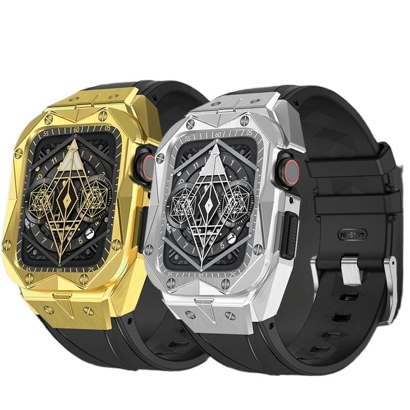 Boîtier Apple Watch 45mm et bracelet en acier agate