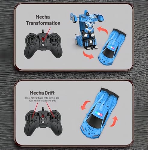 Miniatura 6 de Auto a control remoto  Transforma los coches robot a control remoto, un botón de deformación y rotación de 360 , juguete de coche de policía