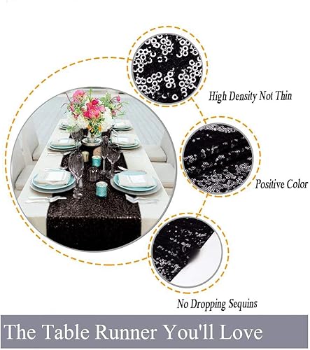 Miniatura 3 de ShinyBeauty - Camino de mesa rectangular (12x72 pulgadas, para bodas, fiestas, decoración