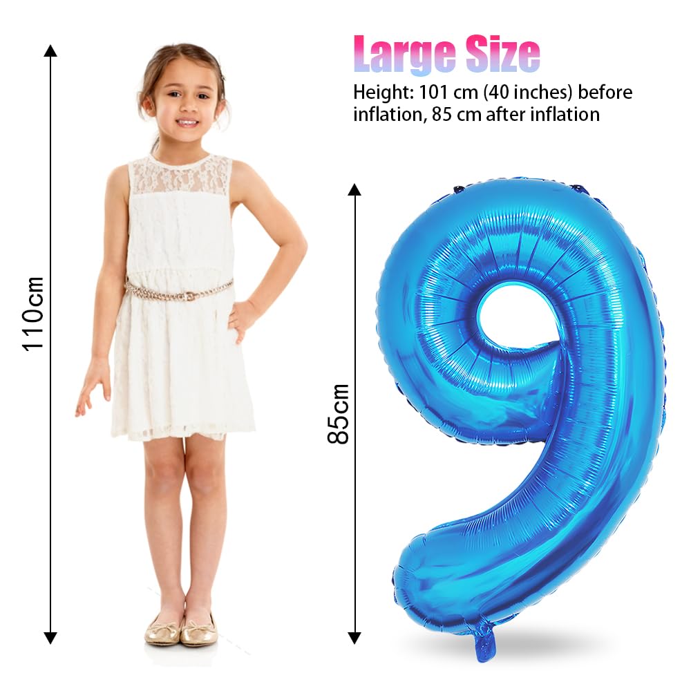 Foil Globo Número 5 Azul 40" (101cm), Inflable Helio o aire, Gigante Numeros 0-9, 10-19, 20-29, 30-100, Grande Globos Decoración para La Boda Aniversario y Cumpleaños Fiestas — view 381
