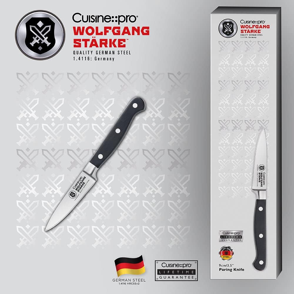 CUISINE::PRO® Wolfgang Starke 3.5 Inch Paring Knife - Professional German Premium Quality Stainless Steel Small Kitchen Knife