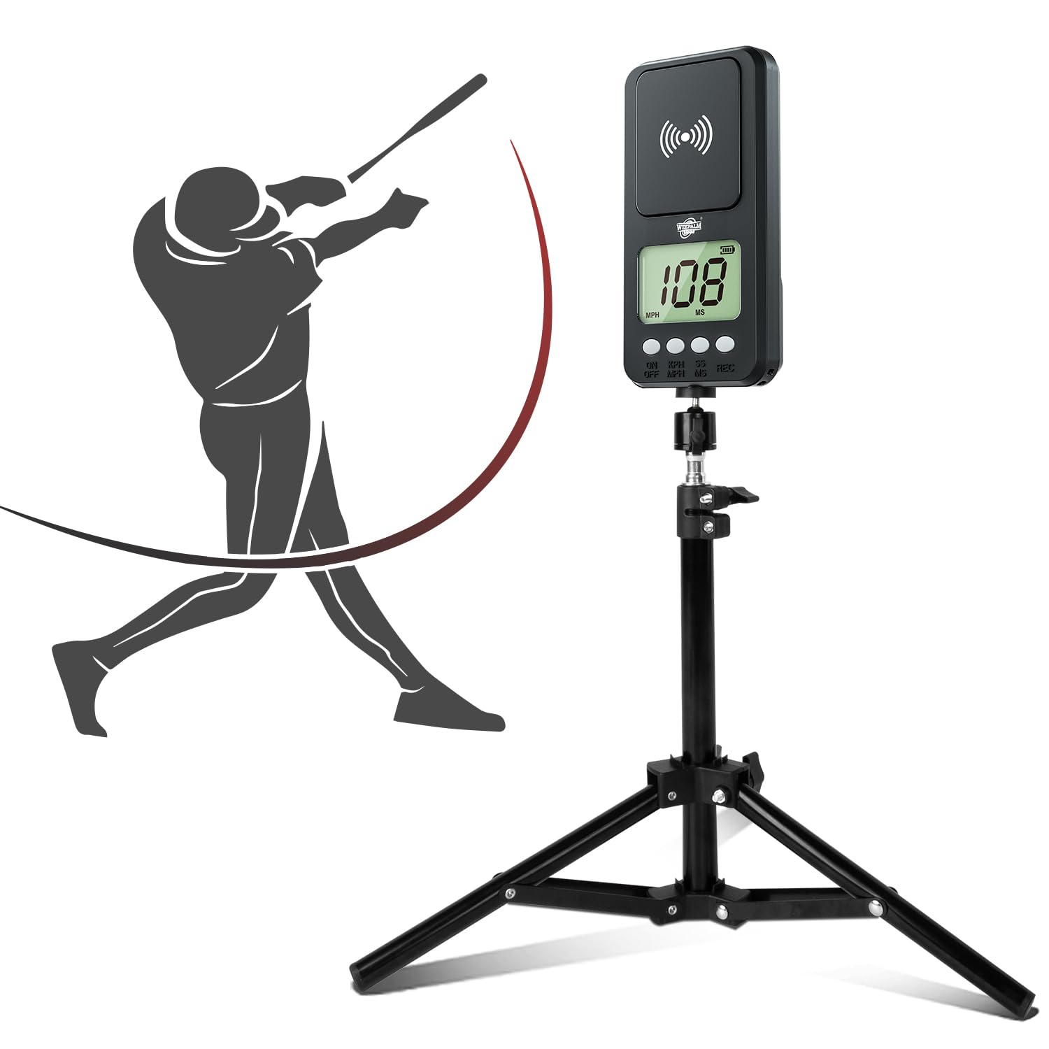 Rotatable Baseball Radar For Swing&Pitching Training,Speed Radar Gun With Tripod,Lager LCD Display,Handheld or Hand Free Speed Sensors Baseball Speed Training Equipment for All Baseball Player