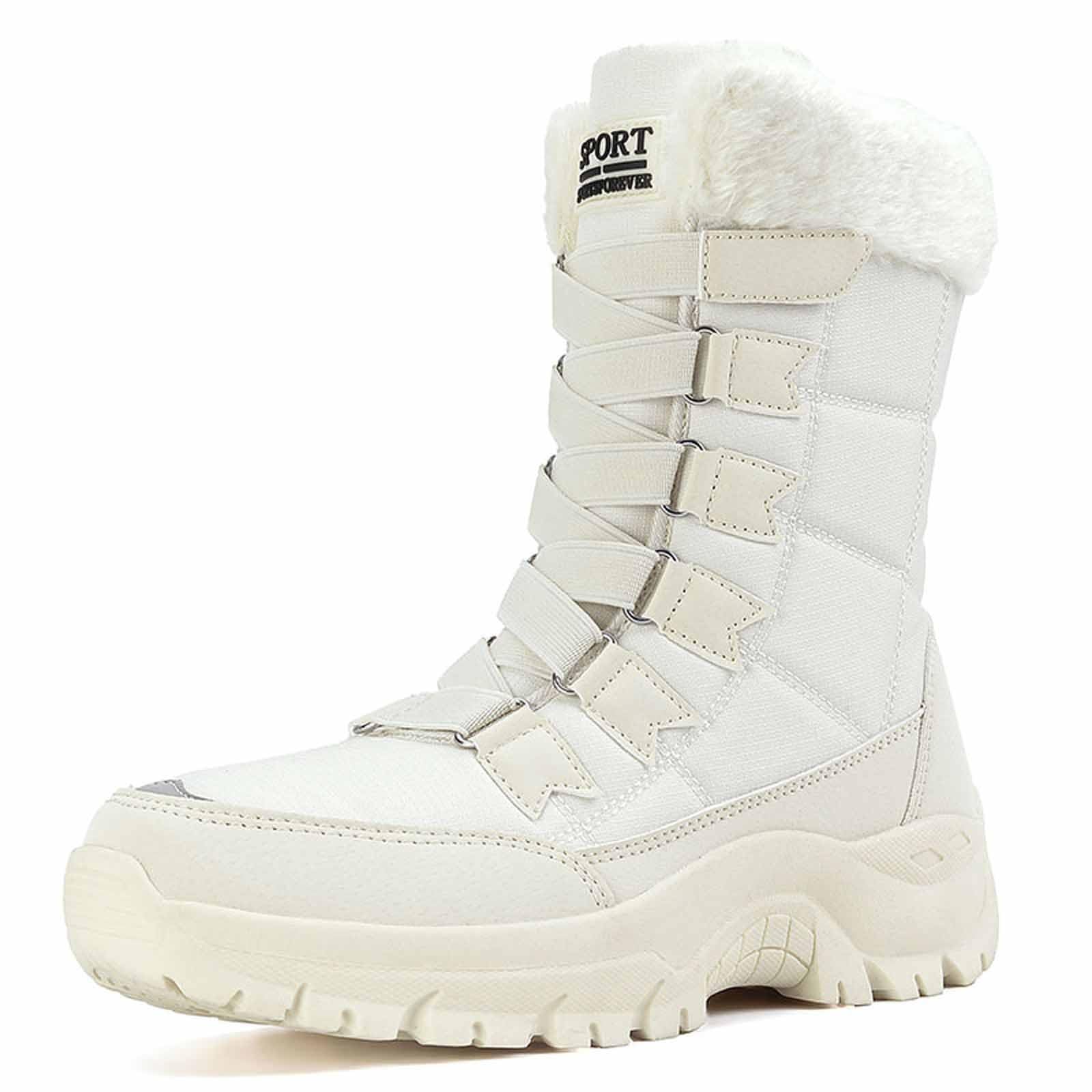 Stivali Grigi Donna Stivaletti Invernali Scarpe Calde Isolati, Termici, Antiscivolo, Comodi, Caldi e Foderati, da Trekking Per Condizioni Nevose.