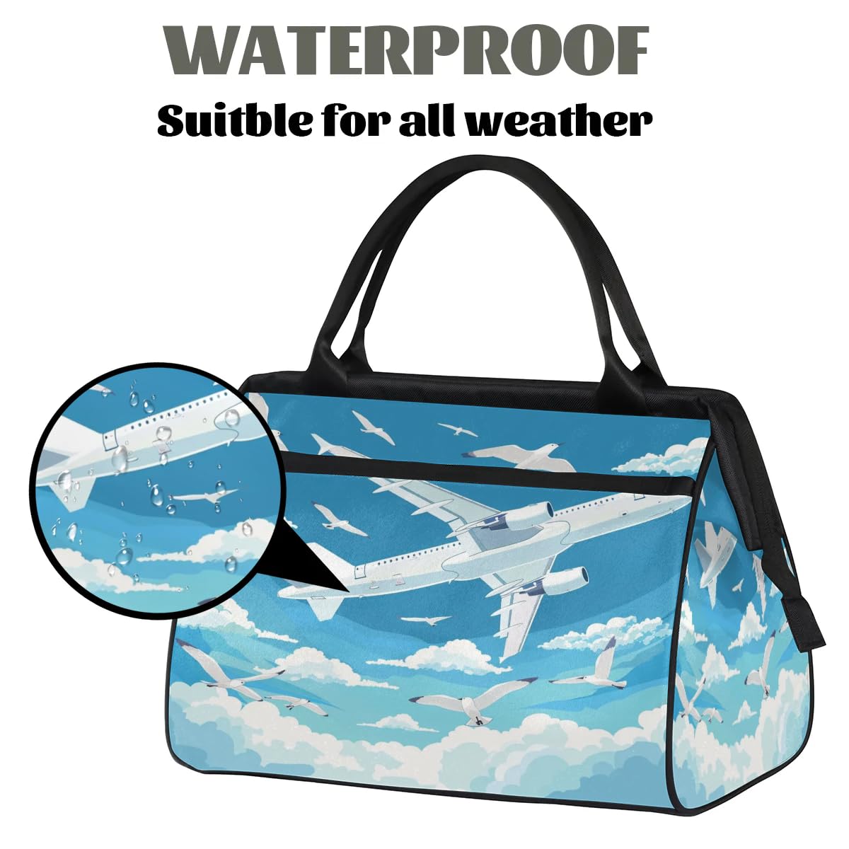 Reisetasche im Flugzeug, Möwe, für Damen, Herren, Kinder, Jungen, Mädchen, Wochenende, Übernachtung, 24 l, Reisetasche, Kabinentasche für Sport, Fitnessstudio, Yoga, farbe, Big, Taschen-Organizer