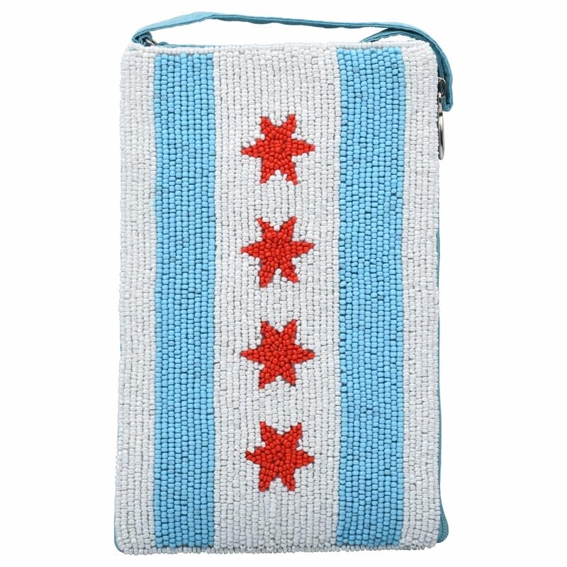 Bamboo Trading Club Bag Chicago Flag, 4.5-inch Width x 7.5-inch Height