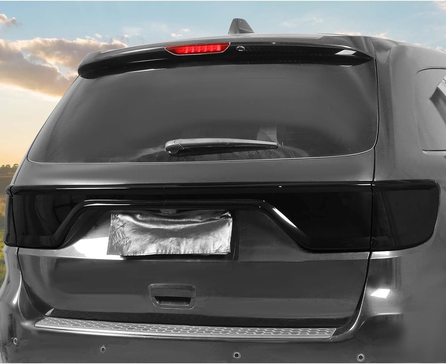 Hoolcar Tail Light Lamp Cover Guard Taillight Trim Bezel Frame Decor Exterior Accessories Compatible with Dodge Durango 2014-2023, Smoked Black