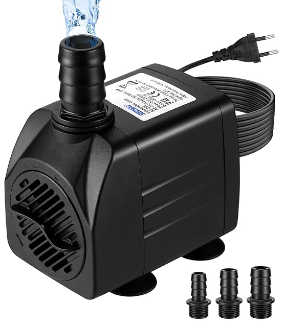 heuchaey Bomba Sumergible, 1800L/H, 25W Bomba de Agua Ultra Silenciosa