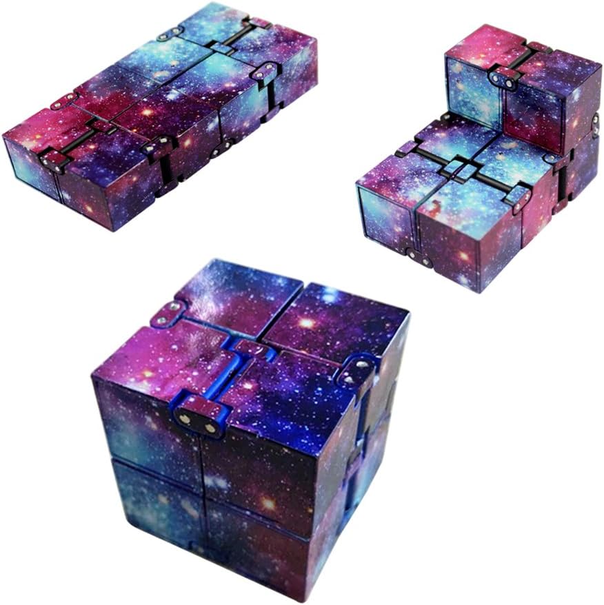 Infinity Cube Fidget Cube Toy for Adults & Kids Relieve Stress & Anxiety Cool Hand Fidget Stress Toy, Killing Time Toys Infinite Cube for ADD,ADHD,OCD,Anxiety Disorder,Autism, Starry Sky
