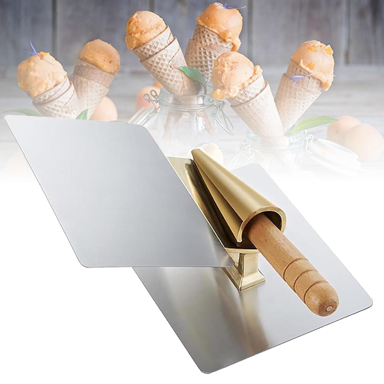 Yxyljoz Cream Ice Cone Molds, 41Mm Commercial Ice Roll Cylinder Molds, Comfortable Handle, Rapid Prototyping, For Diy Ice Waffle Cones, Cones, Pizza