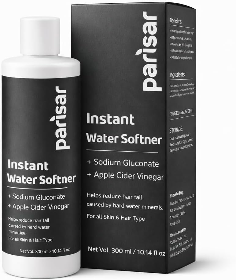 Parisar Instant Water Softener for Home & Bath | Hard Water Softener Liquid for Skin & Hair | Reduces Hair Fall & Skin Itching | No Harsh Chemicals, pH Balanced (1)
