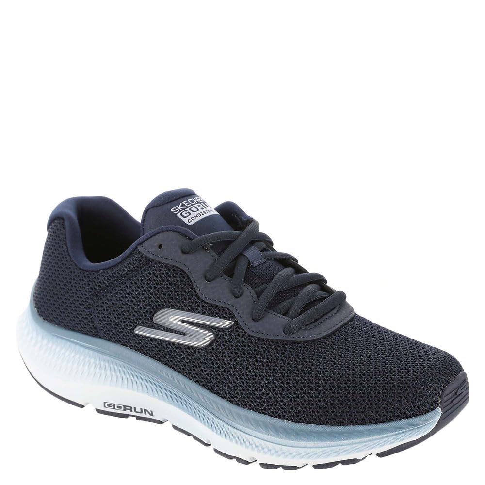 Skechers Women's Go Run Consistent 2.0 Fast Pace Sneaker, Navy Textile/Blue Trim, 5.5 UK
