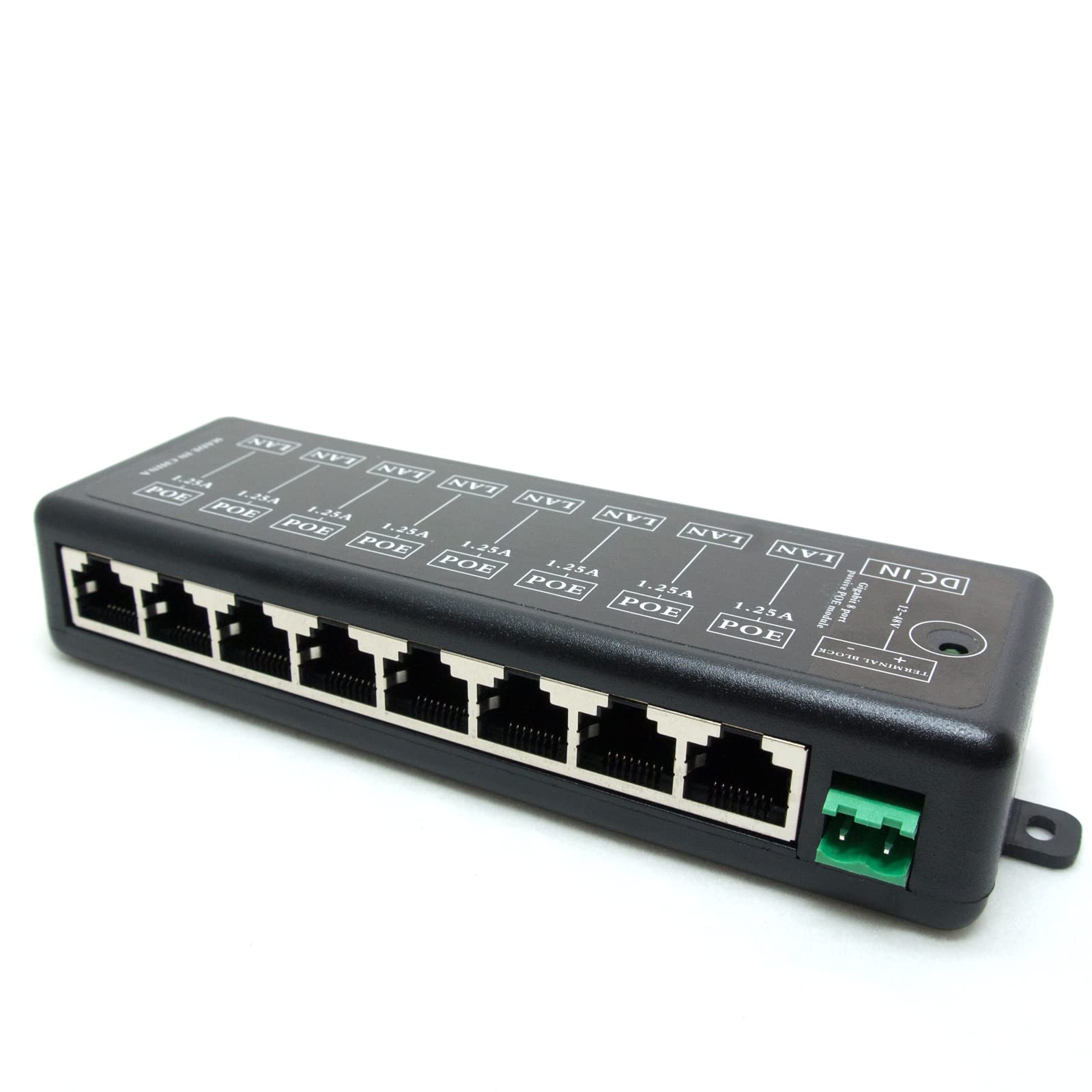 Injecteur PoE passif Gigabit 8 ports Ethernet sans adaptateur d'alimentation