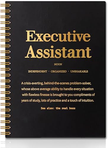 QYUVK Executive Assistant - Cuaderno de tapa dura de 160 páginas con espiral, regalo inspirador para asistente ejecutivo, regalo de asistente