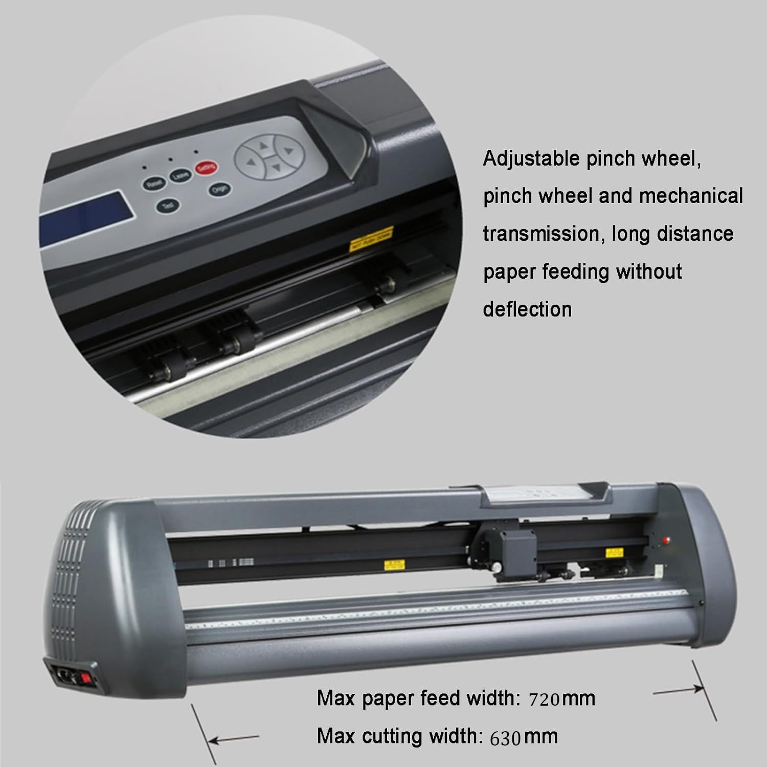 Maszyna do cięcia winylu do cięcia papieru, wyświetlacz LCD, półautomatyczna konstrukcja, regulowana prędkość 10-800 mm/s zastosowanie biurowe, wszechstronne zastosowania