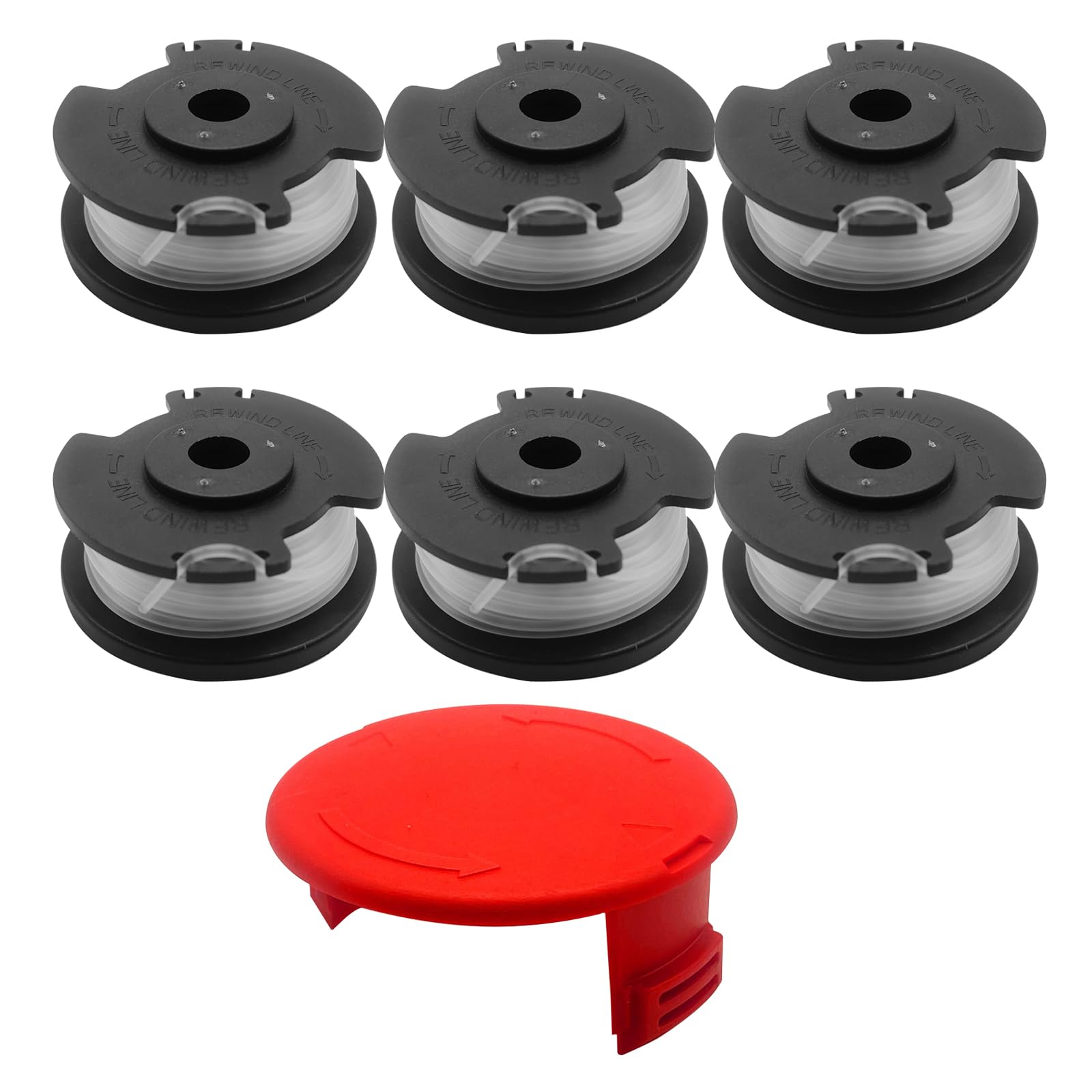 Rasentrimmer Ersatzfadenspule für Einhell GE-CT 18/28 Li Rasentrimmer, 1,6 mm x 4,9 m Rasentrimmerspule für Einhell GE-CT GE-CT 18/28 Li TC mit Kappe