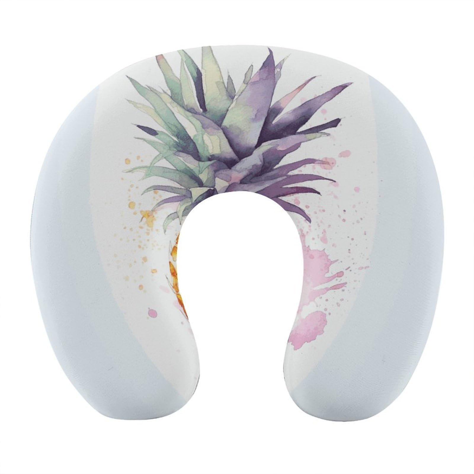 FekiLoot Pineapple Travel Pillow U Shaped Neck Pillow Comfortable Memory Foam Pillow Portable Soft Headrest Lightweight Neck and Head Support for Planes Trains Self-Driving Cars