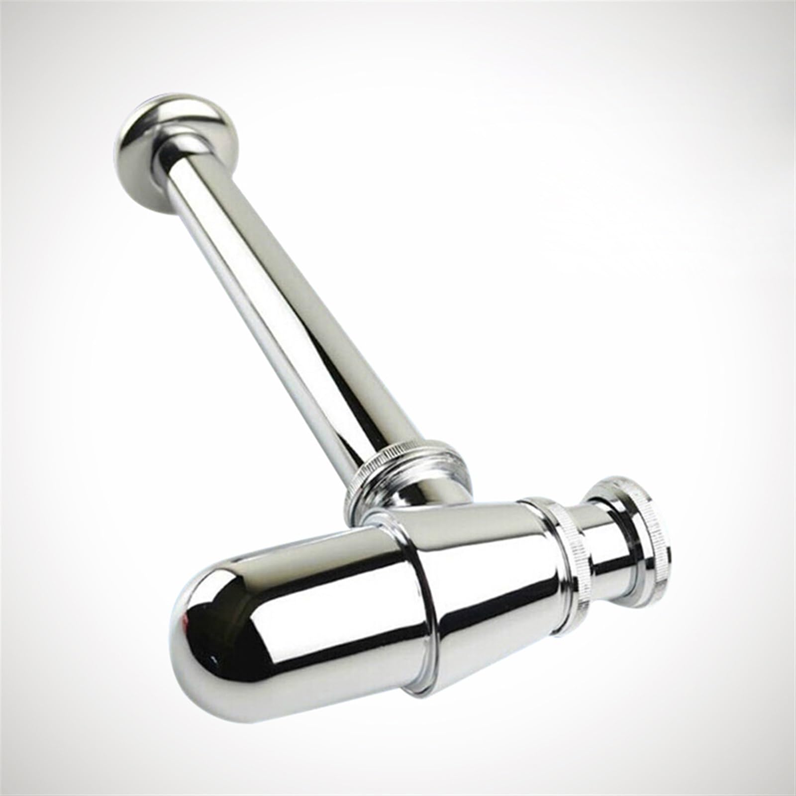Sifón Redondeado P-Trap Sifón de Pared de aleación de Zinc sólido de Estilo Antiguo con Tubo de plomería emergente for Lavabo.