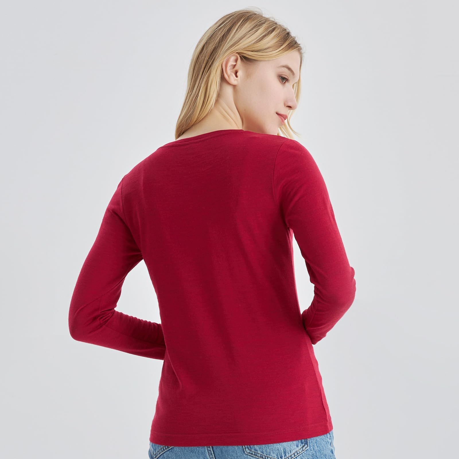Merino Protect 100% Wełna Merino Damska Bielizna Termiczna Lekka Miękka Koszula Z Długim Rękawem Odpowiednia Do Wędrówek I Narciarstwa
