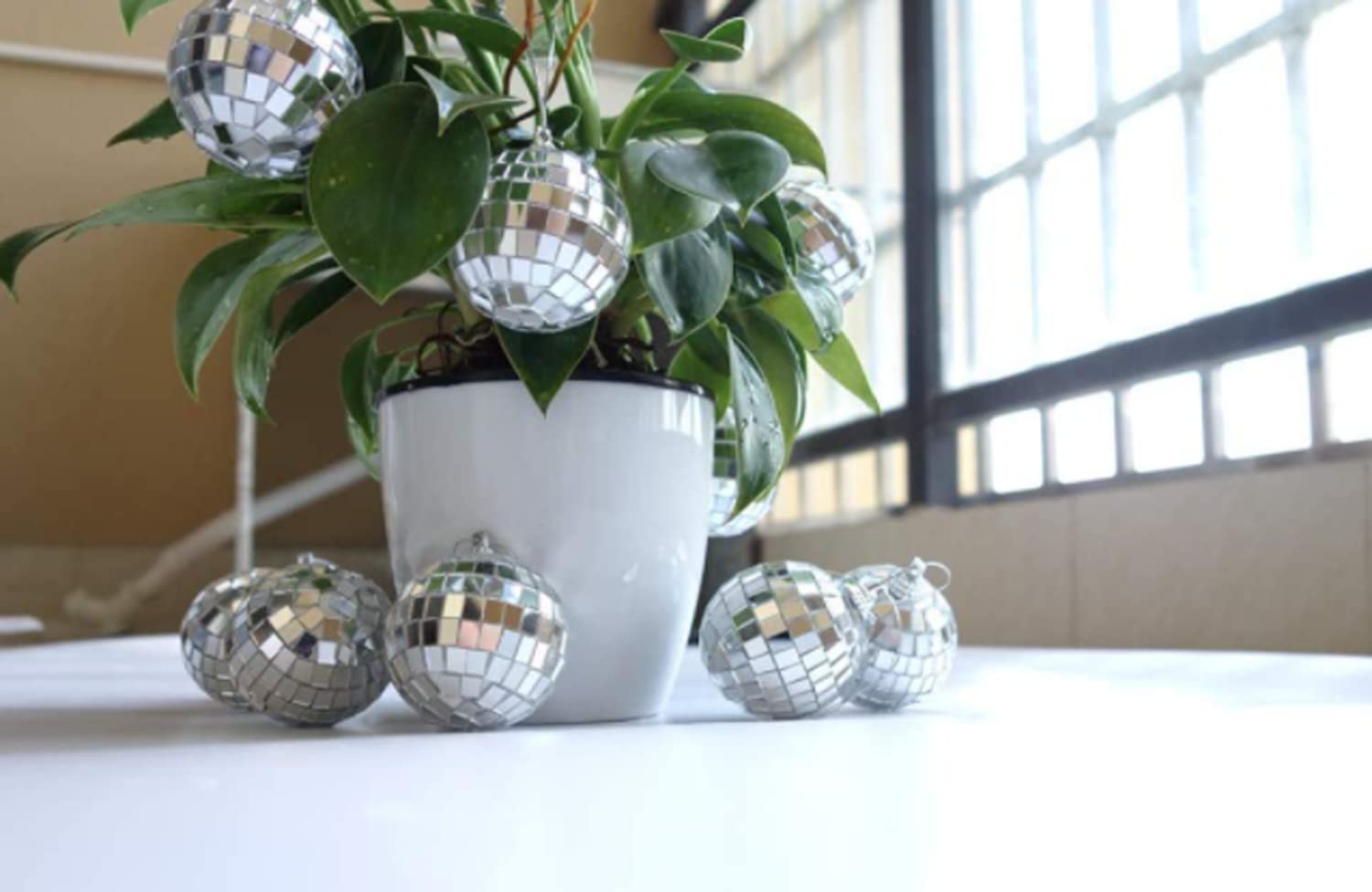 Miniblings 6X Disco Call Christmas Tree Decoration Balls Mirror Winter Holidays