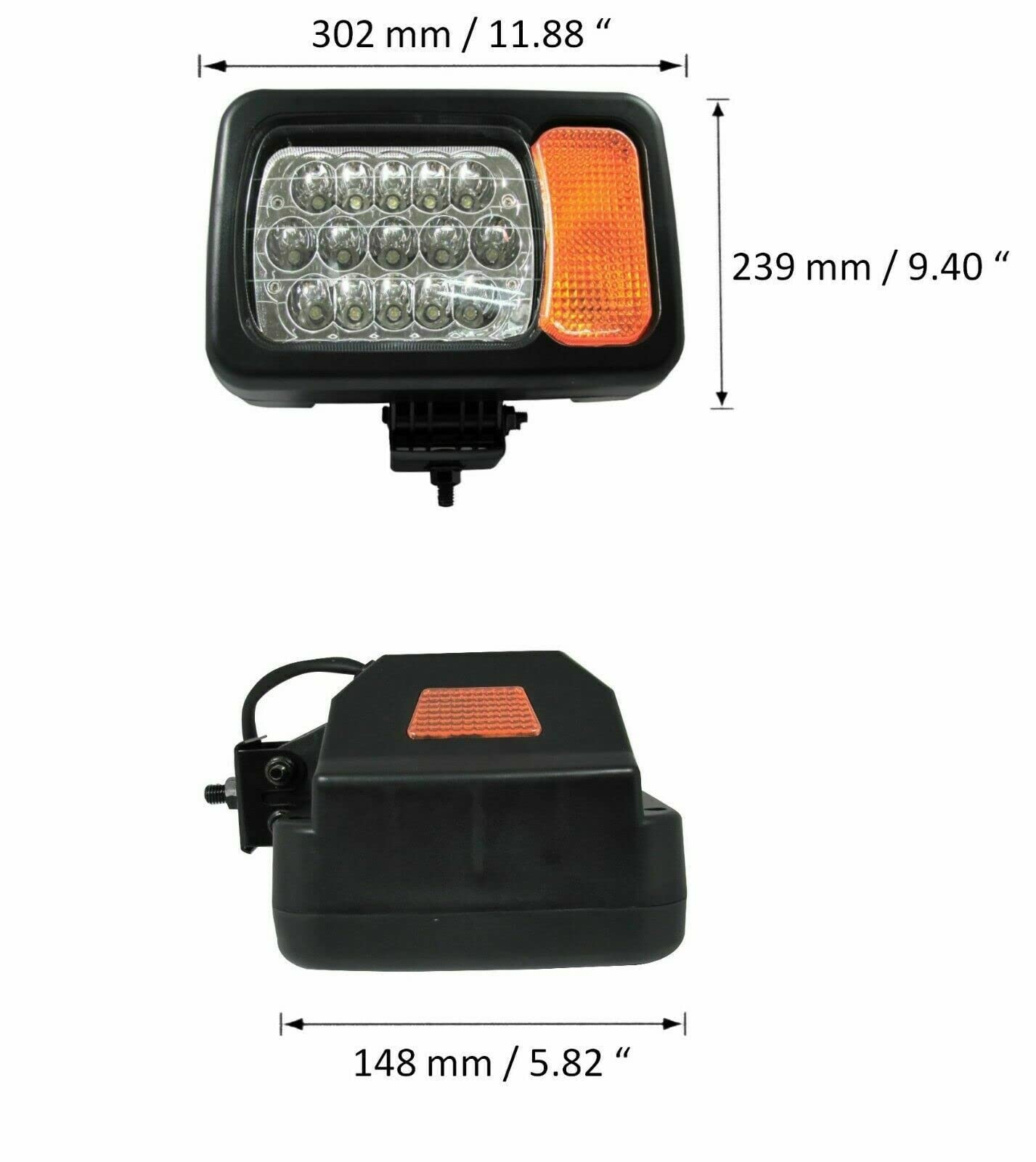 Fanali Fari con Frecce Dx Sx Luce Anteriore Cablaggio 12/24V 4 Funzioni Trattore