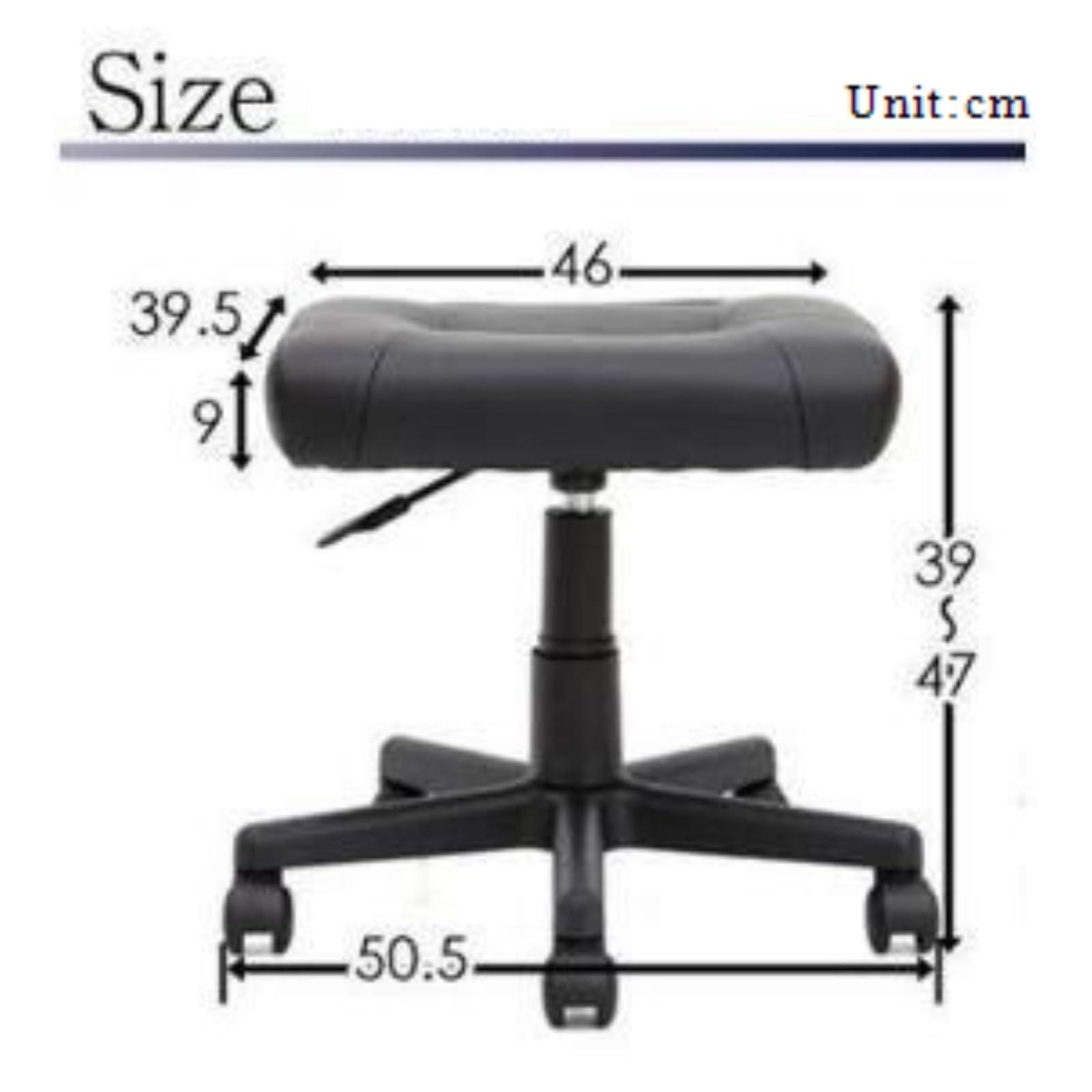 Ottomana Salón Reposapiés Giratorio De 360° con Altura Ajustable Cuero PU Asiento Extra