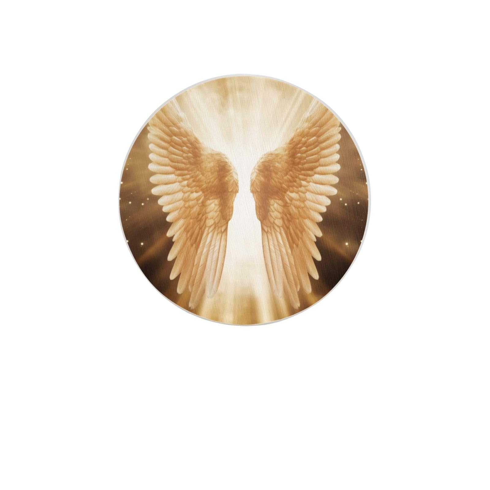 Angel Wing Absorbent Drink Coasters Diatomaceous Round Coaster 4 Inch Reusable Cup Coasters Set 4pc