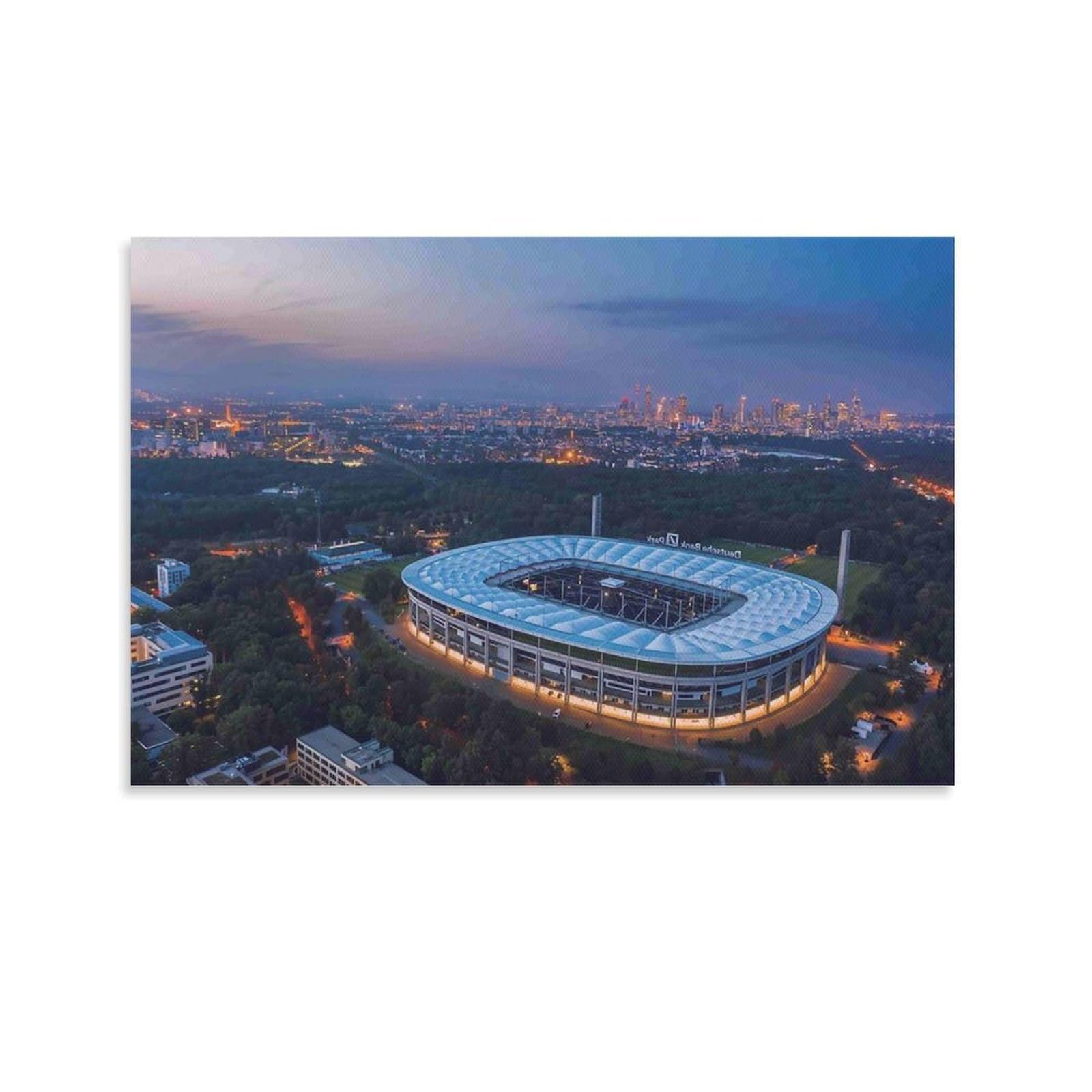 CPLVKWRQJ Stadium at Dusk Cityscape Single Piece Lit City Stadium at Evening Dusk Canvas Art - Bedroom Birthday Gift Easy to Clean Canvas Painting Wall Decor 20x30inch(50x75cm)