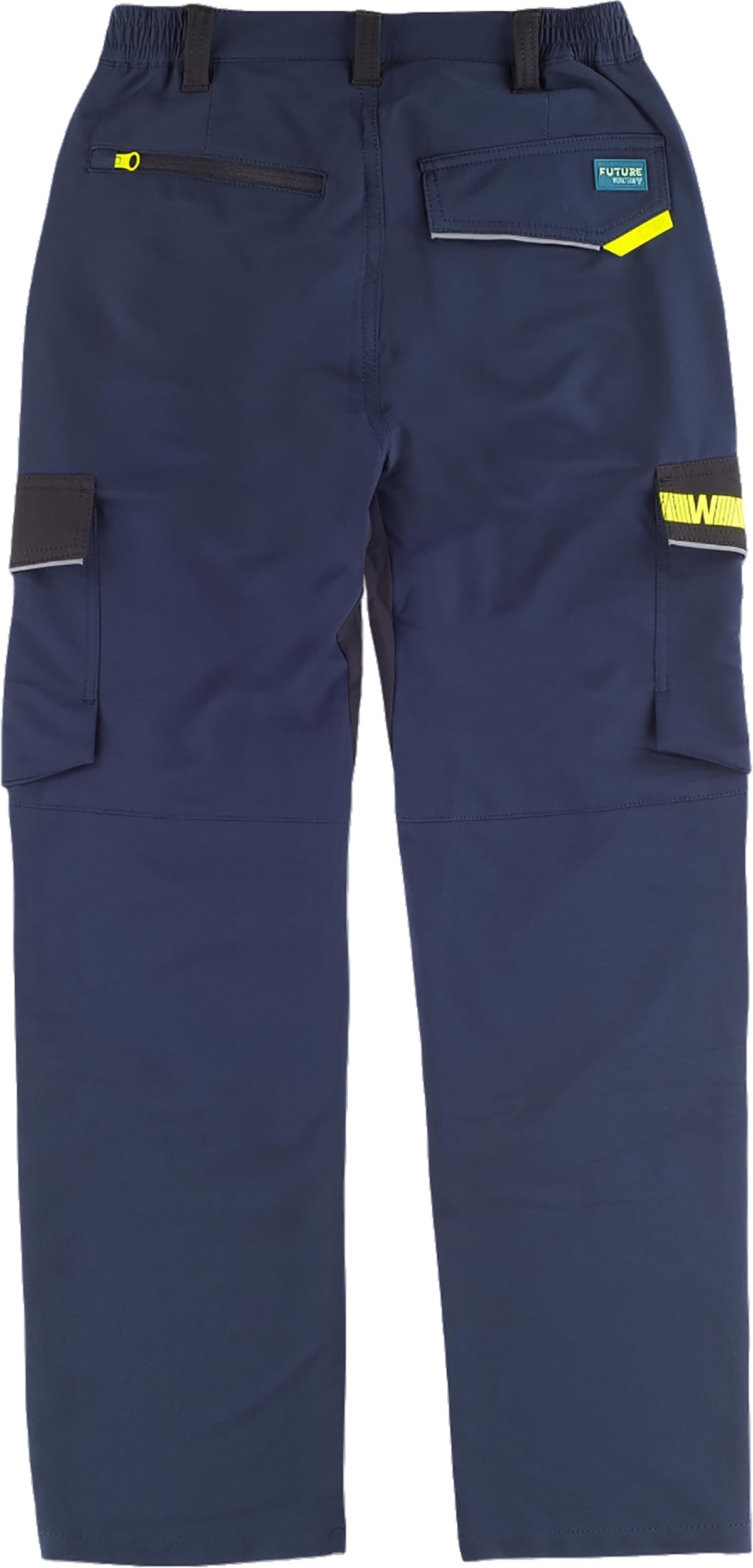 WORKTEAM Pantalón de Trabajo Elástico, Multibolsillos con Cremallera, con Cintura elástica y Reflectantes. Alta Comodidad y Resistencia. Hombre