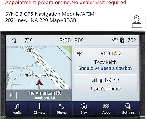 Miniatura 2 de para Sync 3 Módulo de navegación GPSAPIM, actualización 2023 con Apple CarPlay y Android Auto, el último mapa NA 222+32 GB, para F-150