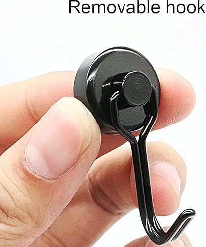 Miniatura 3 de VEAREAR Imanes de gancho NdFeB de 176lbs con superficie de acero para colgar organizador multiusos reutilizable negro