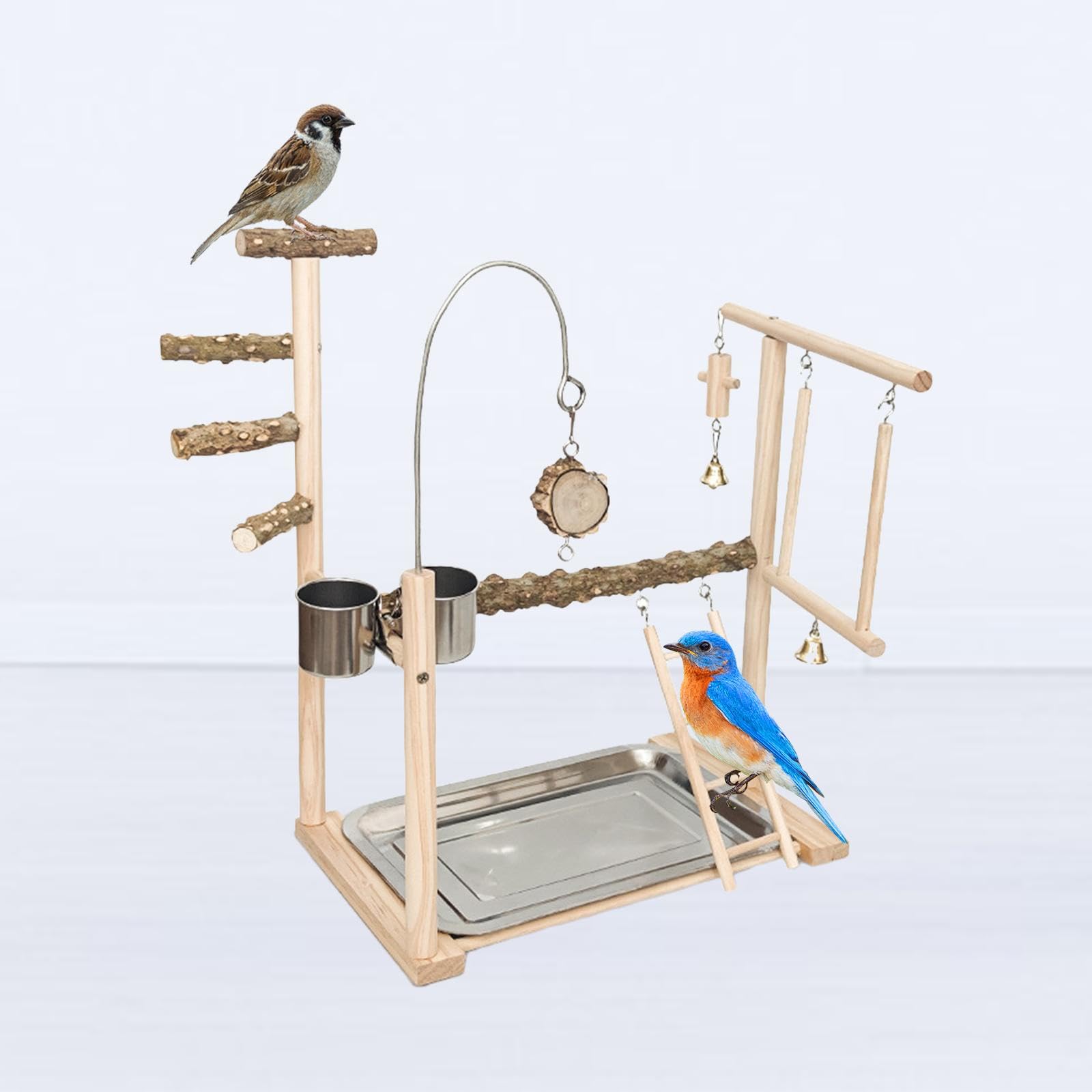 MagiDeal Parco Giochi per Pappagalli, Trespolo in Legno, Trespolo per Uccelli, Gioco per Parrocchetti, Cacatua, Conuri