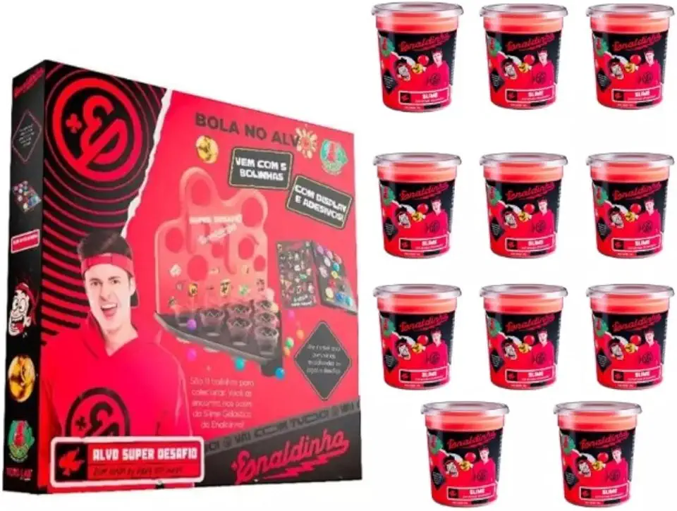Lojas Q2 Enaldinho Kit Jogo Bola No Alvo com 11 Slimes Gelástica