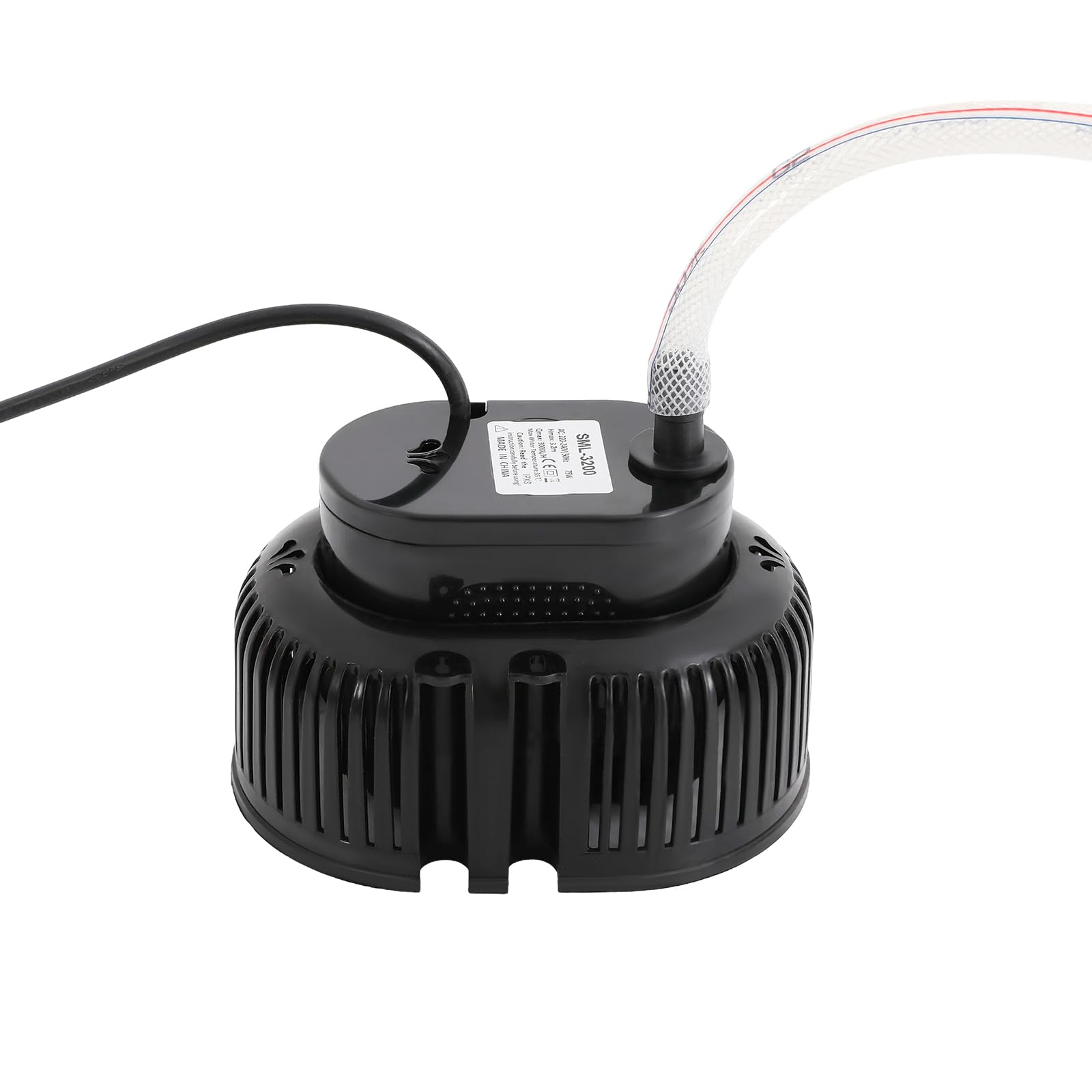 Pompe de piscine 75 W pour pataugeoire, pompe filtrante avec conduite d'eau, raccords, pompe filtrante IPX8 pour étangs, bassins, piscines, fontaines, aquariums, irrigation agricole (noir)