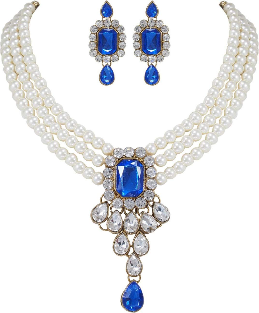 Gyaan Jewels necklace pearl and kundan set for women (blue) (B08TRCTQQ5) Amazon Price History, Amazon Price Tracker