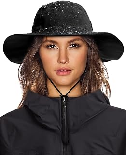 Womens Winter Waterproof Bucket Hat Warm Fleece Lined Rain Hat UPF50+ Mens Outdoor Adventure Research Hiking Safari Cap Black