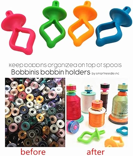 Miniatura 4 de YEQIN Soporte de bobina. Guarda tus bobinas en la parte superior de los carretes de hilo (48 piezas)