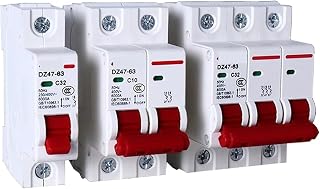 Circuit breaker1/2/3/4P MCB DZ47-63 C Type 400V Mini Circuit Breaker 6A 10A 16A 20A 25A 32A 40A 63A Mounting 35mm Din Rail Overload 1Pcs (Size : 1P, Color : 6A) (Color : 32A, Size : 2P)