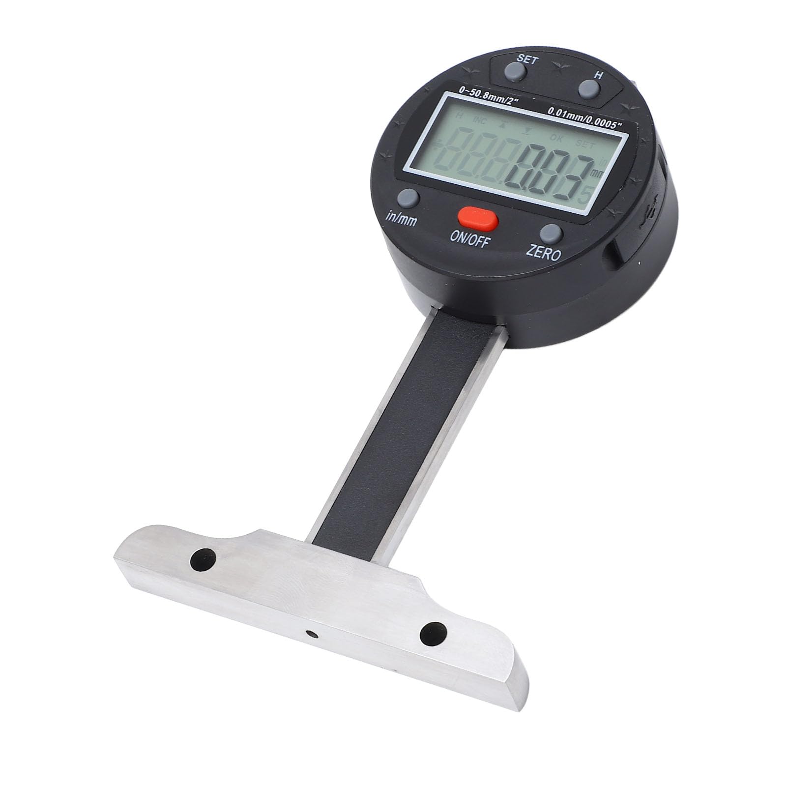 Generic Medidor de Profundidad Digital Medidor de Profundidad Electrónico Profesional de 0-50,8 Mm con Puerto USB para una Transferencia de Datos Perfecta en Ingeniería