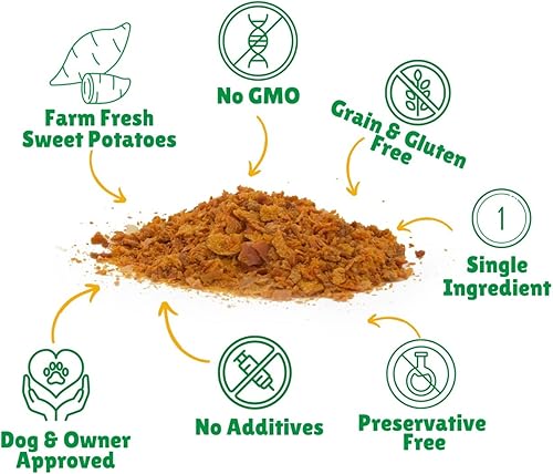 Miniatura 2 de Lucky Premium - Gránulos de batata para perros, hechos con batata real, condimento de comida para perros para añadir sabor a cada comida (7 onzas)