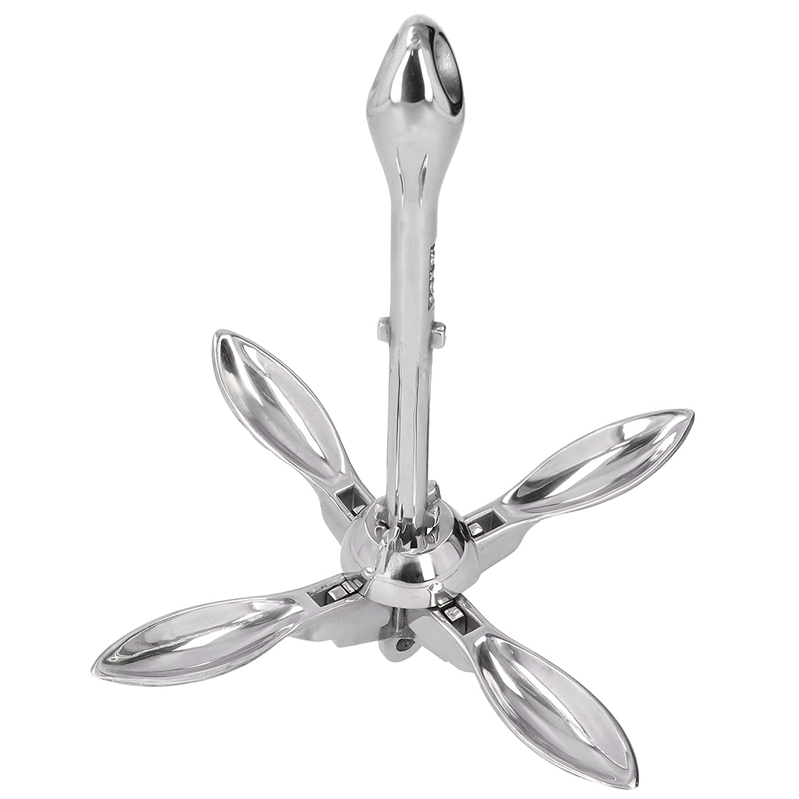 Bootsanker, 1,5 kg, faltbarer Grapnelanker aus 316 Edelstahl, Anker Hardware für Boote, Yacht, Schlauchboot zum Klappen von Grapnel Anker