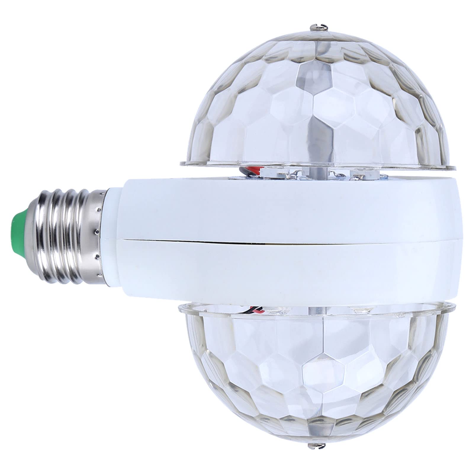 Hyuduo 2-głowicowa Obrotowa żarówka LED RGB E27 światło Sceniczne do Klubu Dyskotekowego KTV Pub Wesele o Niskim Zużyciu Energii o Wysokiej Jasności (wtyczka UE)