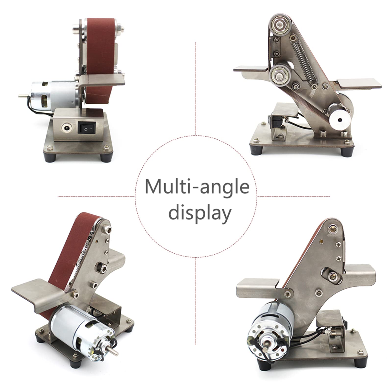 250W Mini Ponceuse à Bande électrique Meuleuse D'établi Ponceuse 7