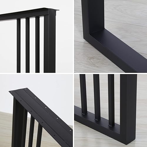 Miniatura 4 de SSS Furniture Patas de metal para mesa de 28 pulgadas de alto, 20 pulgadas de ancho, patas negras resistentes para muebles de mesa auxiliar, patas
