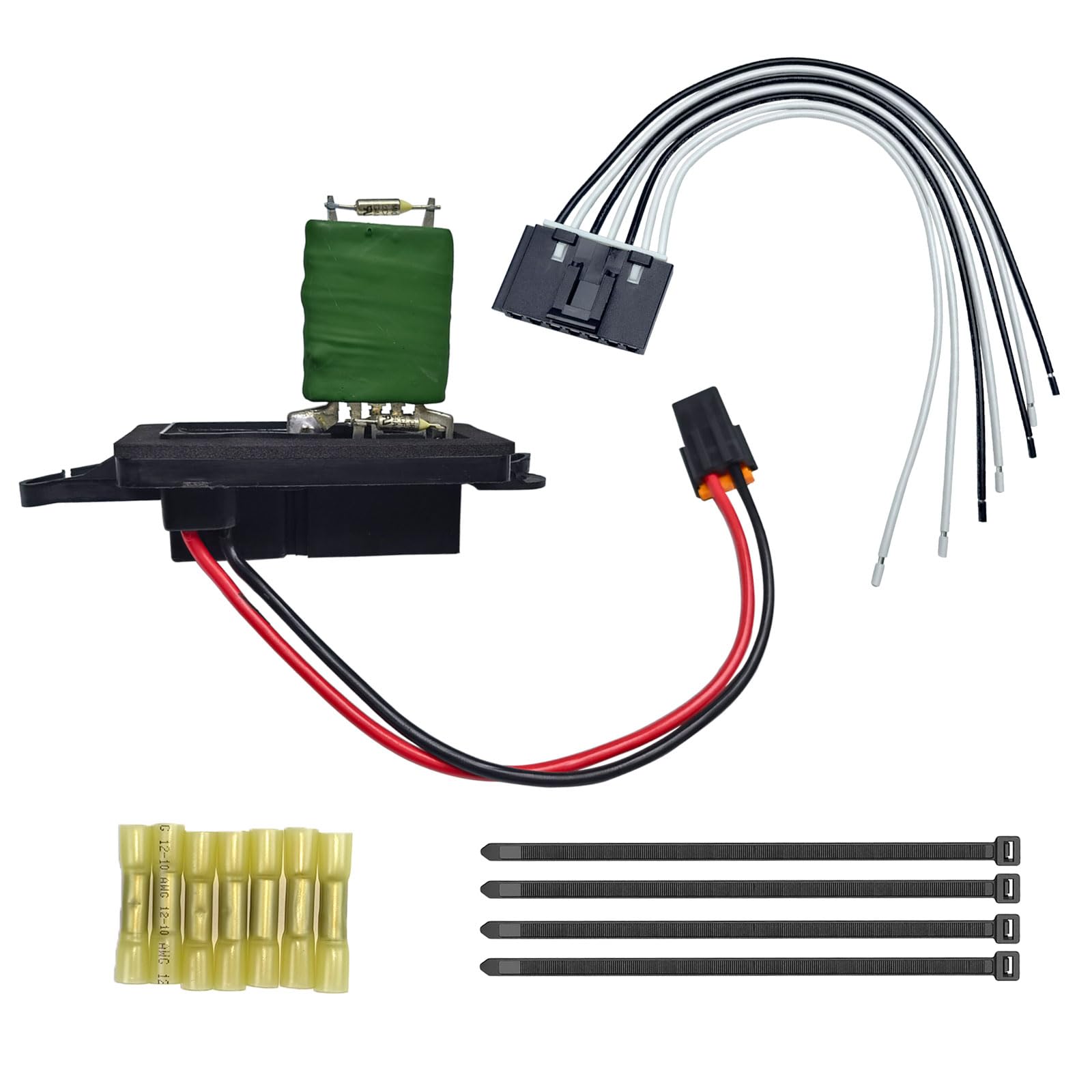 HVAC Fan Blower Motor Resistor Kit with Harness fits for 2002-2009 Chevy Trailblazer GMC Envoy XL,2004-2007 Buick Rainier,2003-2008 Isuzu Ascender,Replaces 89019100