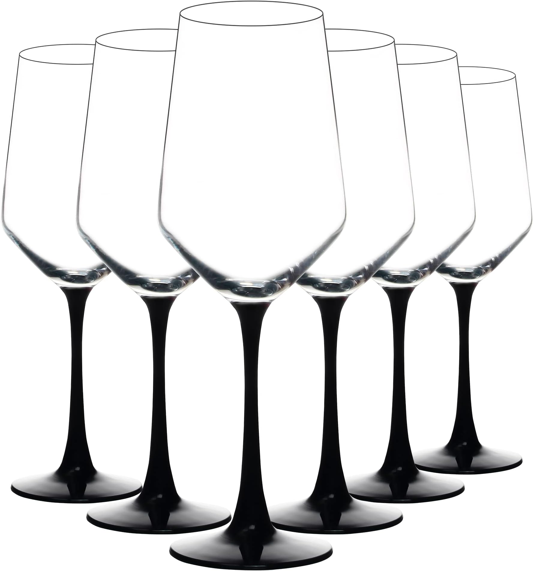 Ufrount Wine Glasses 16oz,Black Stem Red Wine Glasses set