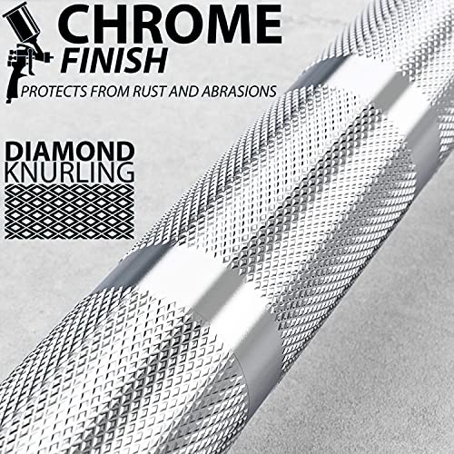 Image of Konark Fitness 7 Feet Olympic Barbell /Rod Heavy Weight Lifting Training Knurled Grip for Gym Workout (28 mm Internal Dia AND 50mm Outer Dia) with Two Springs Collar (7 Feet 20KG)