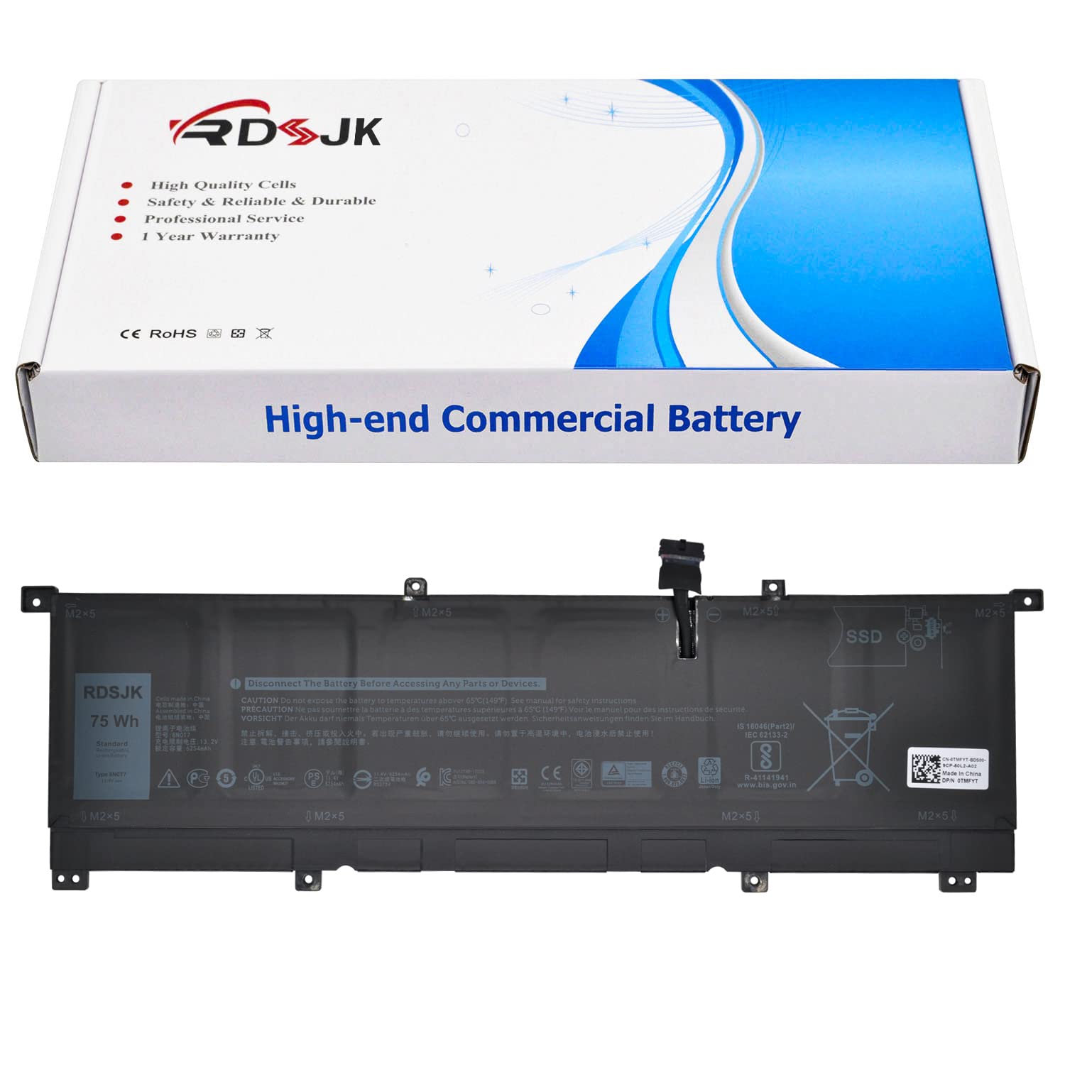Amazon.com: 8N0T7 08N0T7 Laptop Battery for Dell XPS 15 9575