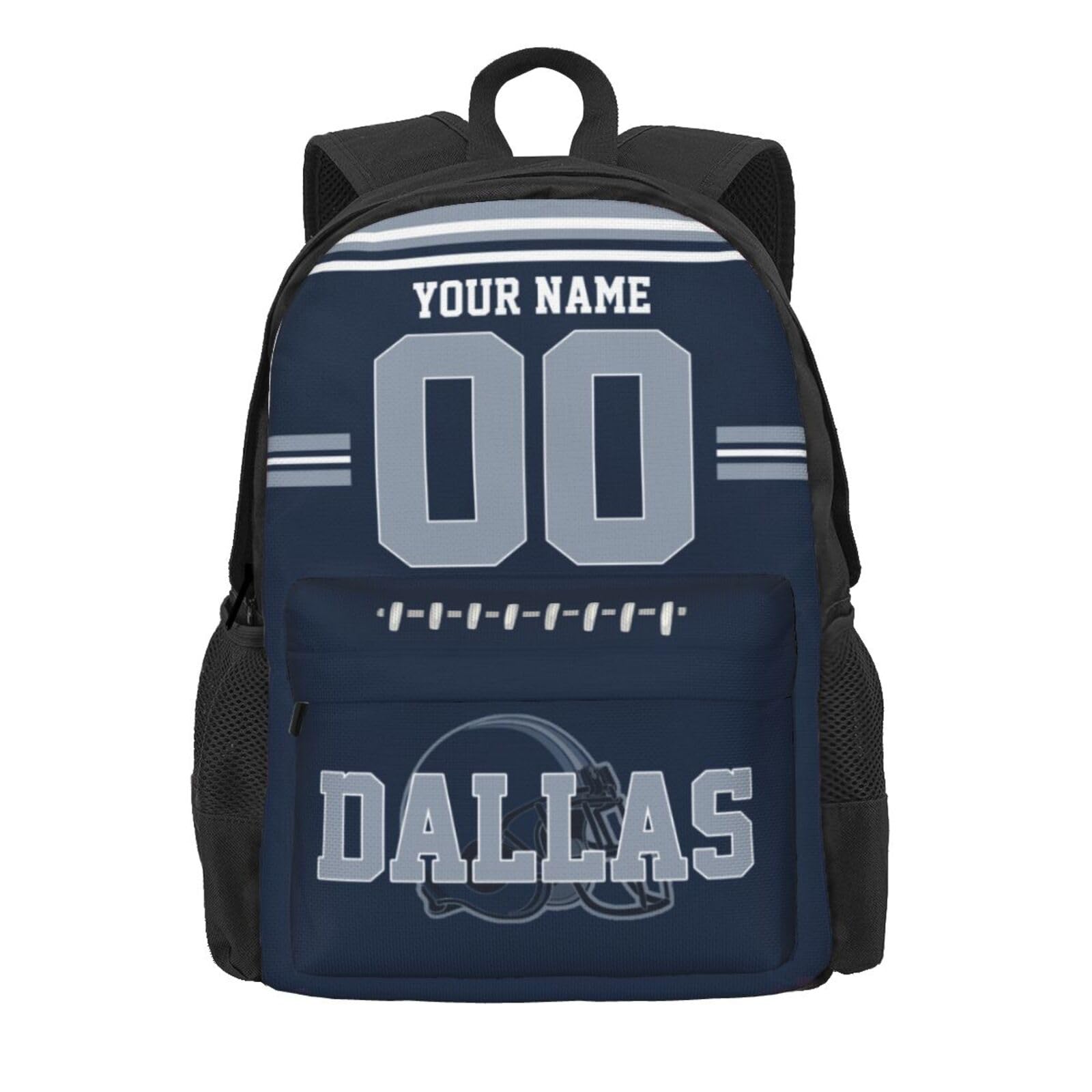 RIAWARME Custom Dallas Backpack for Men Women, Personalized Backpacks with Name and Number, Customize Casual Backpack Gifts for Fans