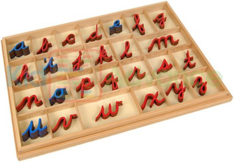 Montessori Cursive Moveable Alphabets with Box
