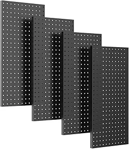Ultrawall 4 Pcs Metal Pegboard Wall Panels, Peg Boards for Garage Tool Storage
